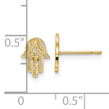 Load image into Gallery viewer, 14k Hamsa Post Earrings
