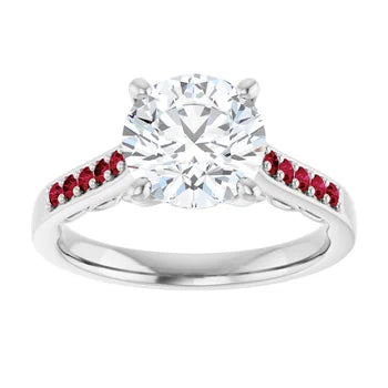 Crimson Pave Engagement Ring